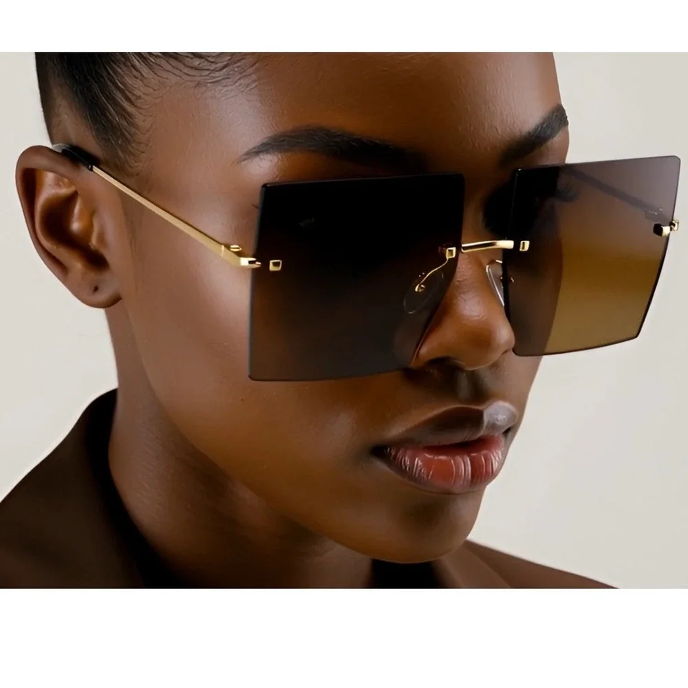 OVERSIZED Sunglasses Women Lady Flat Top Big‎ Huge Sunnies Gafas Lentes Hip Hop